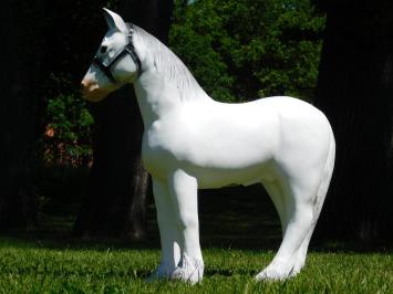 Pferdeskulptur – 75 x 70 cm – Weiß – Polystone