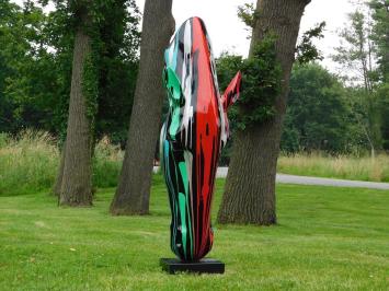 XL-Pferdekopf-Kunstskulptur auf Sockel – 152 cm – Polystone – Modernes Design