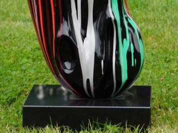 XL-Pferdekopf-Kunstskulptur auf Sockel – 152 cm – Polystone – Modernes Design