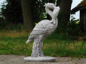 Statue Reiher mit Fisch – 90 cm – Stein