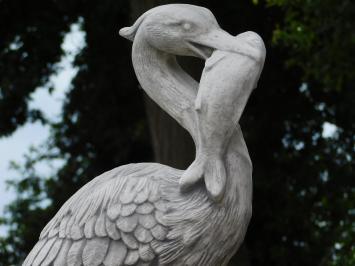 Statue Reiher mit Fisch – 90 cm – Stein