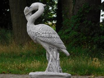 Statue Reiher mit Fisch – 90 cm – Stein
