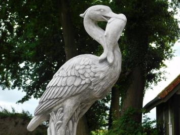 Statue Reiher mit Fisch – 90 cm – Stein
