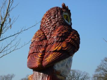 Braune Eule XL - 70 x 40 cm - Polystone