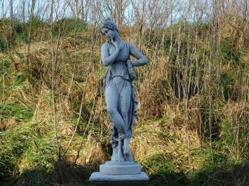 Statue Frau auf Sockel - 105 cm - Massivstein