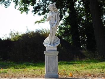 Tuinbeeld Vrouw in Schelp op Sokkel - 130 cm - Klassieke Stenen Set