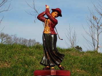Vintage Beeld Vrouwelijke Golfer – 70 cm Hoog | Uniek & Eenmalig Leverbaar