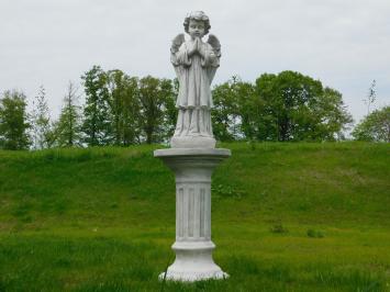 Statue stehend Engel - Vollstein - weiß grau