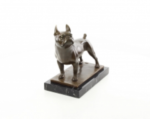 Bronzeskulptur einer französischen Bulldogge