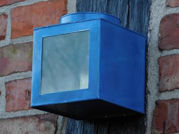 Blaue Vintage-Laterne – 13 x 13 cm – Metall