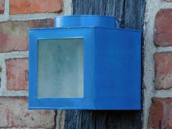 Blaue Vintage-Laterne – 13 x 13 cm – Metall
