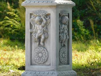 Bloempot op Sokkel met Engelen - 108 cm - Steen