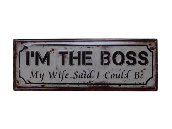 Schild „I'm The Boss“ – 36 x 13 cm – Metall