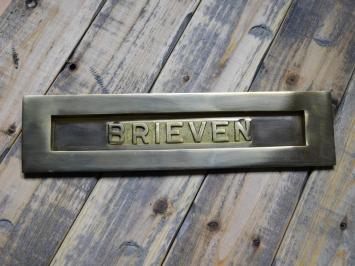 Brievenbus ''brieven'' - 32 cm - Messing