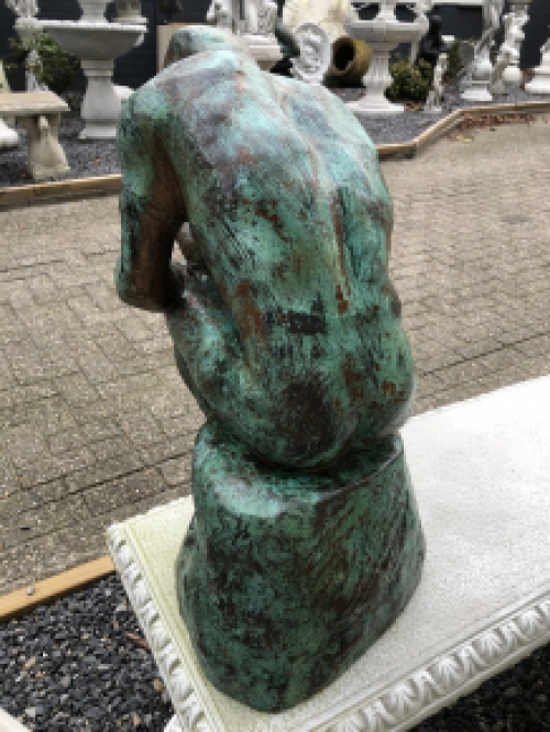 Sculptuur - verkoperd gietijzeren beeld, de denker, geweldig mooi beeld!!