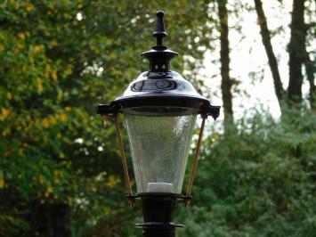 Klassische Außenleuchte – 59 cm – Schwarz – Quadratischer Lampenfuß und Schirm mit Messingfassung
