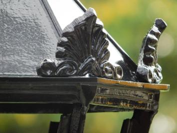 Klassische Außenleuchte – 70 cm – Schwarz – Schirm mit Kronen auf quadratischem Sockel – Aluminium