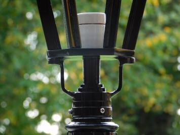 Klassische Außenleuchte – 70 cm – Schwarz – Schirm mit Kronen auf quadratischem Sockel – Aluminium