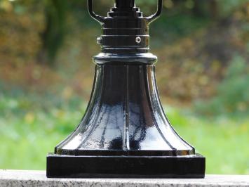 Klassische Außenleuchte – 70 cm – Schwarz – Schirm mit Kronen auf quadratischem Sockel – Aluminium