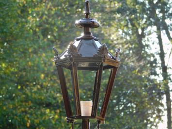 Klassische Außenleuchte – 83 cm – Schwarz – Runder Fuß mit Kronenschirm – Aluminium