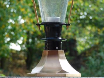 Klassieke Buitenlamp Zwart met Messing Lampvoet - 51 cm - 6-Kantige Voet