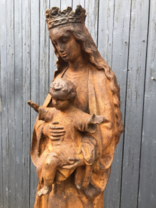Mutter Maria / Mutter Maria mit Jesus, große Gusseisenstatue