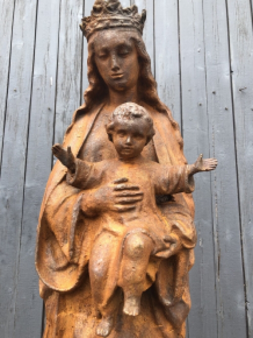 Mutter Maria / Mutter Maria mit Jesus, große Gusseisenstatue