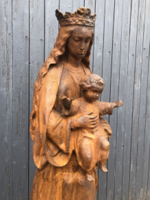 Mutter Maria / Mutter Maria mit Jesus, große Gusseisenstatue