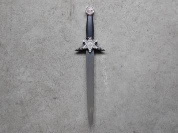 Decoratieve dolk - Vrijmetselaar - stalen blad - z/zw