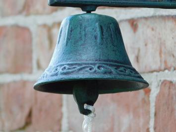 Türklingel mit Pferd, blond – Gusseisen – Vintage-Wandklingel