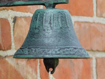 Türklingel mit Pferd, weiß – Gusseisen – Vintage-Wandklingel