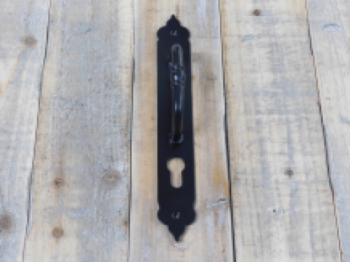 Türgriff mit Schlüsselloch, stilvoll, schwarz pulverbeschichtet, Griff/Hebel