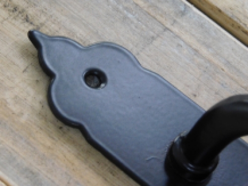 Türgriff mit Schlüsselloch, stilvoll, schwarz pulverbeschichtet, Griff/Hebel