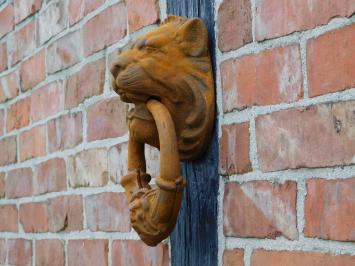 Grote Leeuwenkop als Deurklopper - Gietijzer rust-bruin