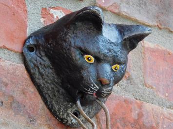 Türklopfer mit Katze und Maus – farbiges Gusseisen