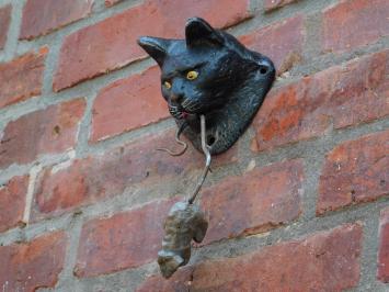 Türklopfer mit Katze und Maus – farbiges Gusseisen