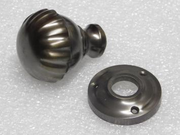 Fester Türknauf mit Rosette – dunkel patiniertes Messing