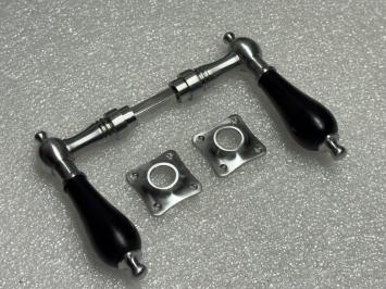 Deurset chrome mat - klinken en rozetten - compleet