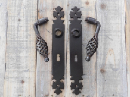 Satz Türbeschläge für Zimmertüren - BB72 - aus antikem Eisen braun