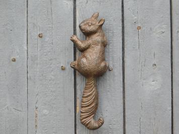 Eichhörnchen als Wandhaken oder Wanddekoration - Gusseisen - Dunkelbraun