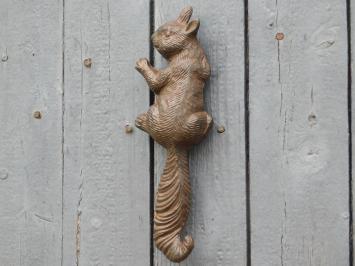 Eichhörnchen als Wandhaken oder Wanddekoration - Gusseisen - Dunkelbraun