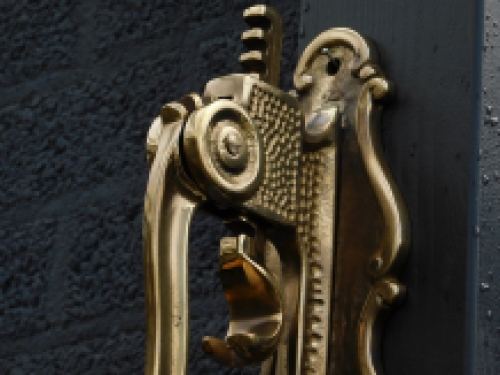 Wand wijnopener, hendel kurkentrekker messing, flesopener messing, heel fraai!! LAATSTE!