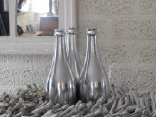 Luxe stijlvolle fles - decoratie voor bloemen/takken - aluminium