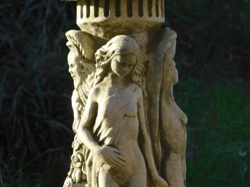 Vogeltränke Gartenvase auf Statue, feiner englischer Steinguss, Spitzenqualität!