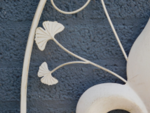 Groot Wandornament - Franse Lelie - Smeedijzer - Antiek-Wit