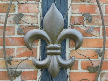 Wandornament met Franse Lelie - Metaal - Vintage Brown