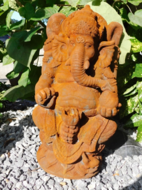 Statue Ganesha 1 - Stein in Oxid - 68 cm