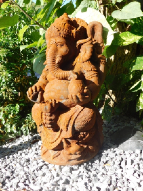 Statue Ganesha 1 - Stein in Oxid - 68 cm
