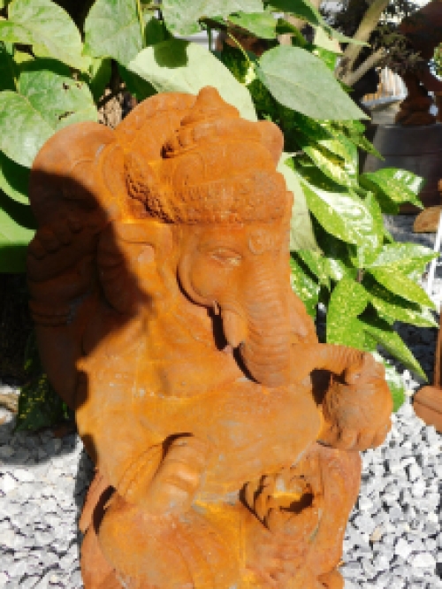 Statue Ganesha 1 - Stein in Oxid - 68 cm