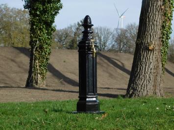 Freistehender Springbrunnen - Alu - schwarz - Wasserhahn